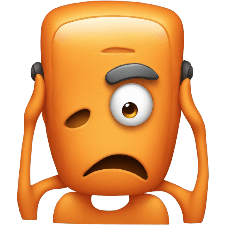 Worried Orange smartphone  emoji