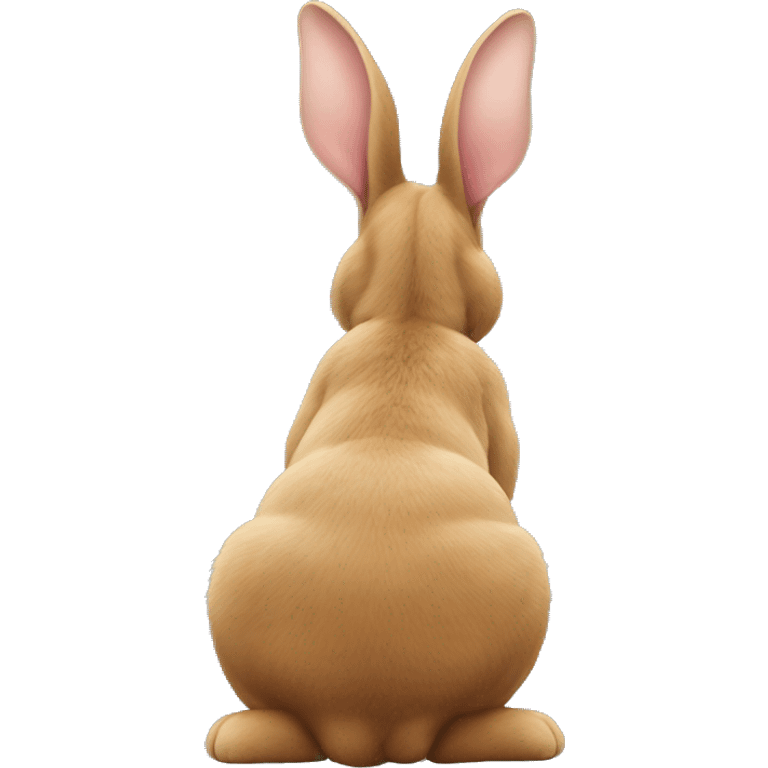 Realistic back of bunny rabbit. emoji