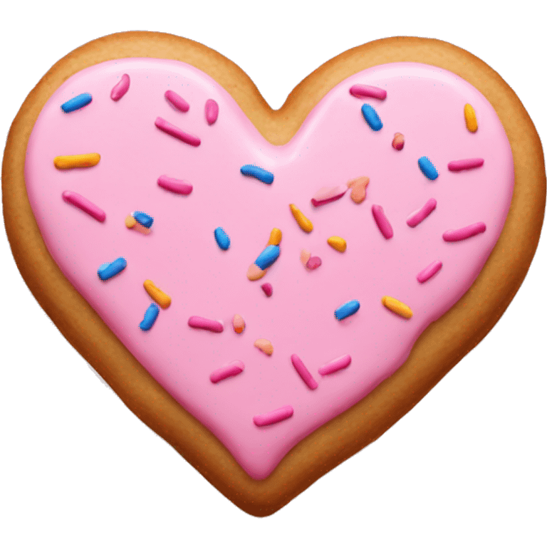 heartshaped pink cookie with sprinkles emoji