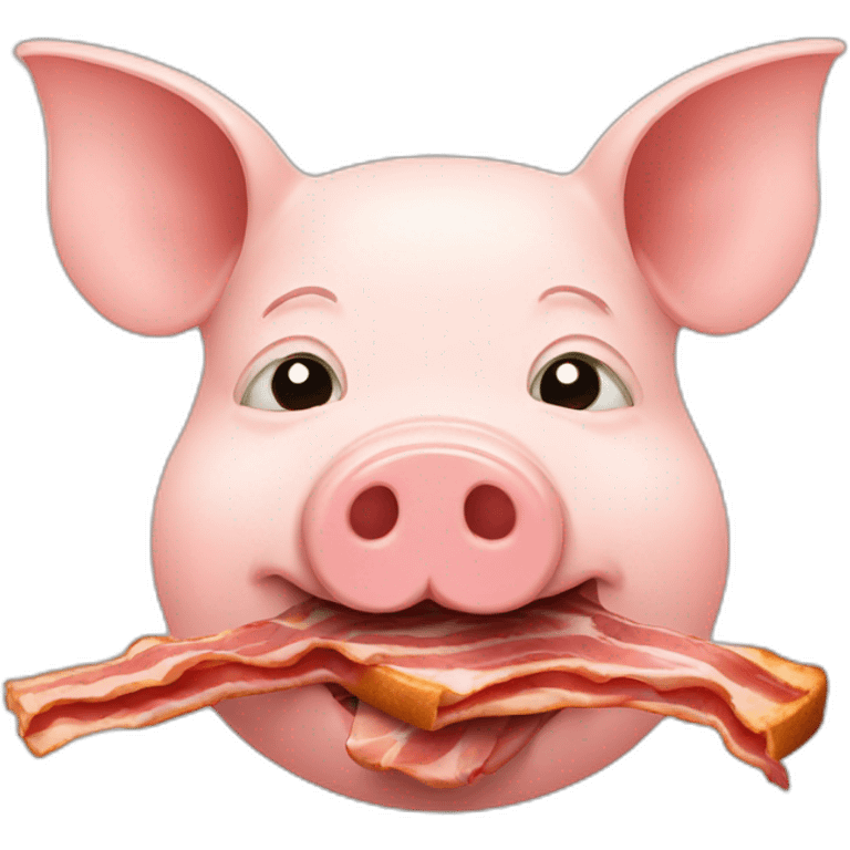 pig eating bacon emoji