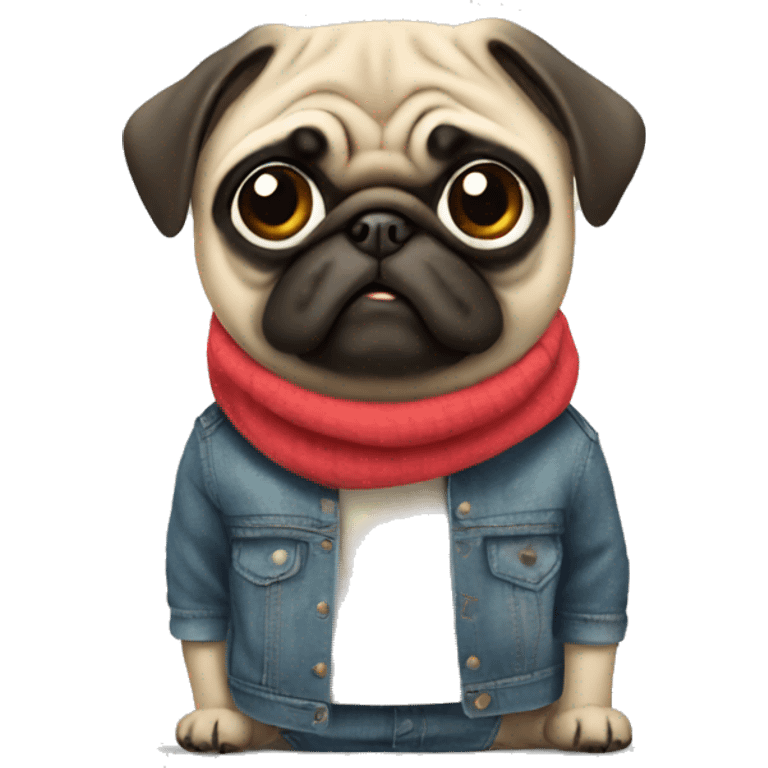 Pug with clothes emoji