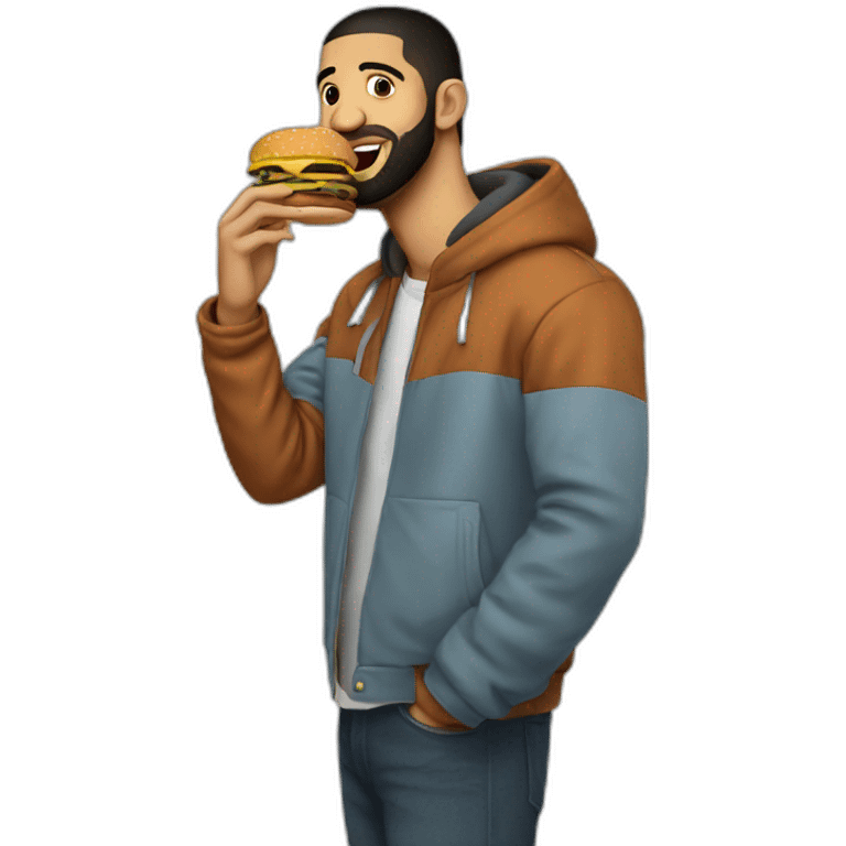 Drake who eat a burger emoji