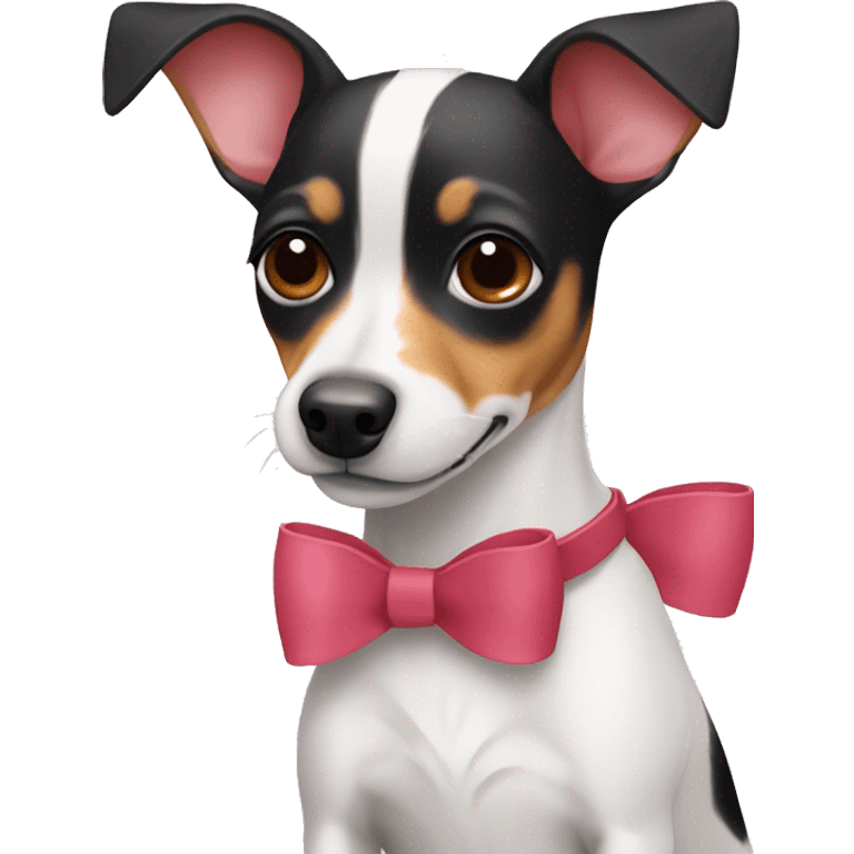 Rat terrier with bows emoji