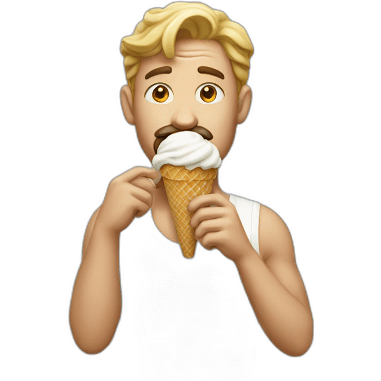 a man who eat a ice cream emoji