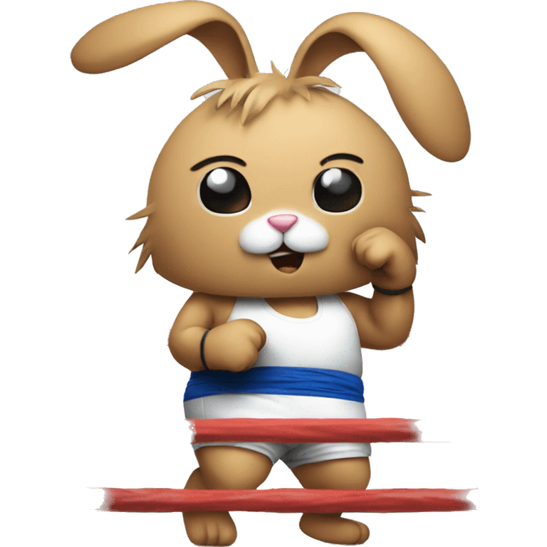 Rabbit in a boxing ring  emoji