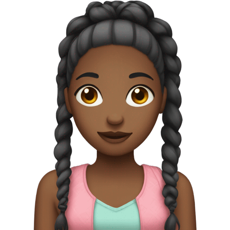 black girl with braids emoji