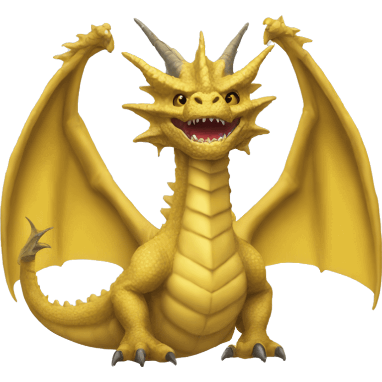 Ghidorah, 3 heads, one body emoji