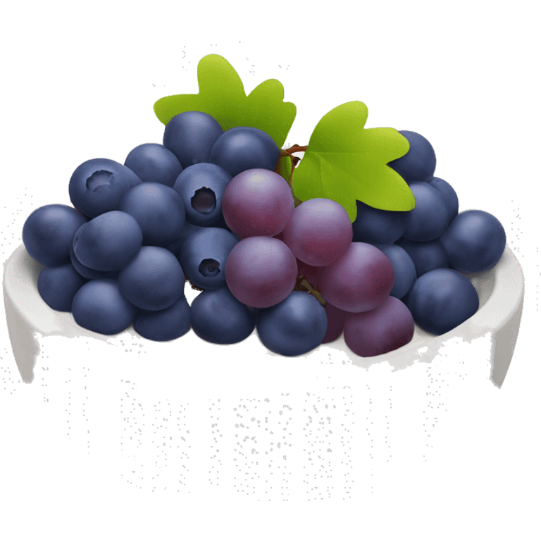 yoghurt bowl with grapes and blueberries emoji