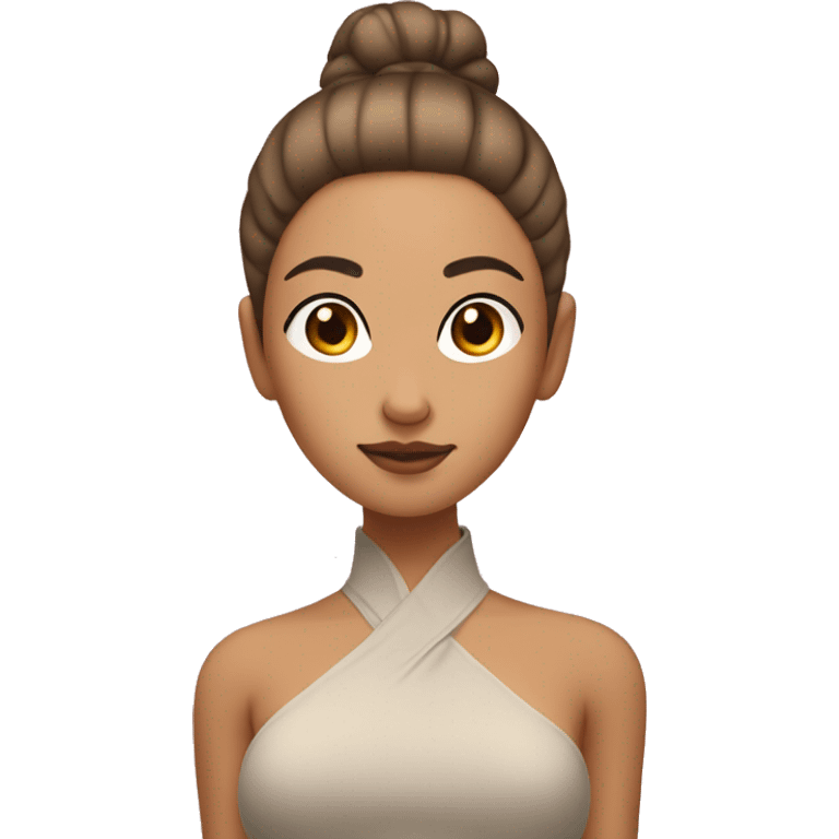  tan Asian girl with a middle part slick back bun relaxing  emoji