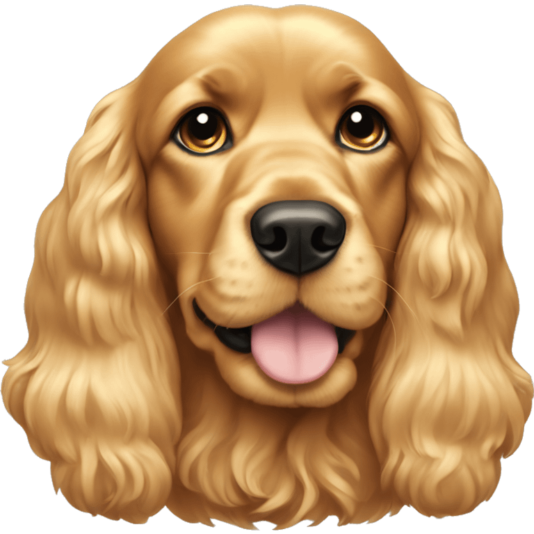 golden cocker spaniel with a halo emoji