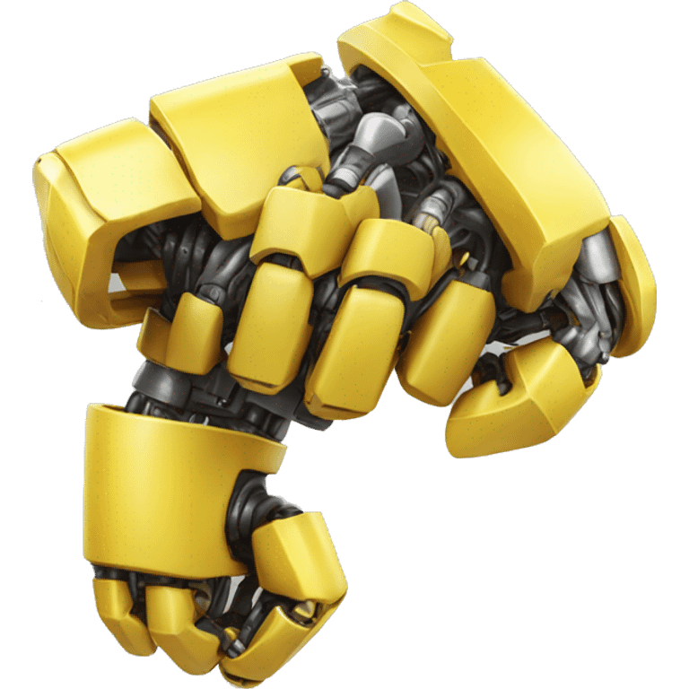 Yellow mechanical cyborg bicep that’s flexing emoji