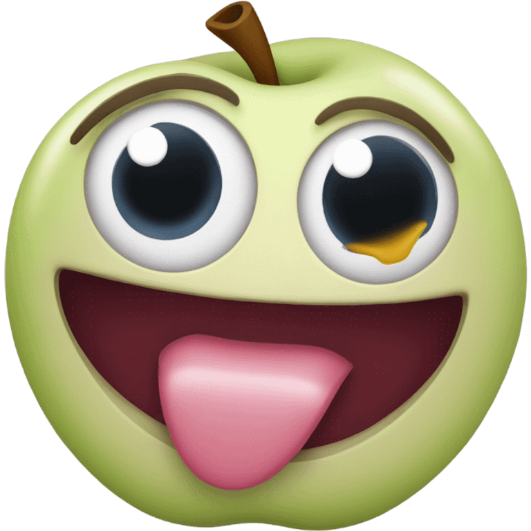 Swirly eyes with tongue out but regular emoji style from Apple emoji