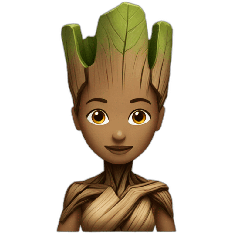 Femme avec groot emoji