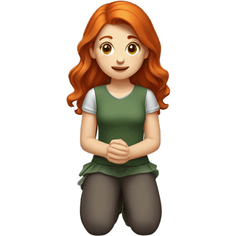 Redhead girl kneeling emoji