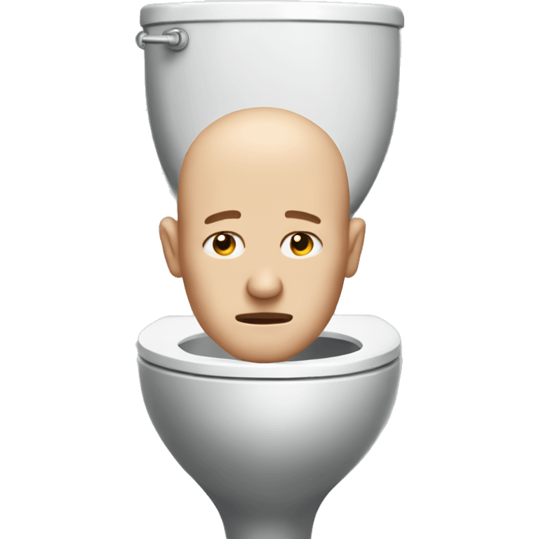 bald persons head coming out of a toilet emoji