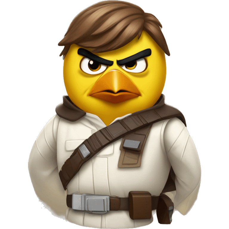 yellow angry bird dressed as han solo  emoji