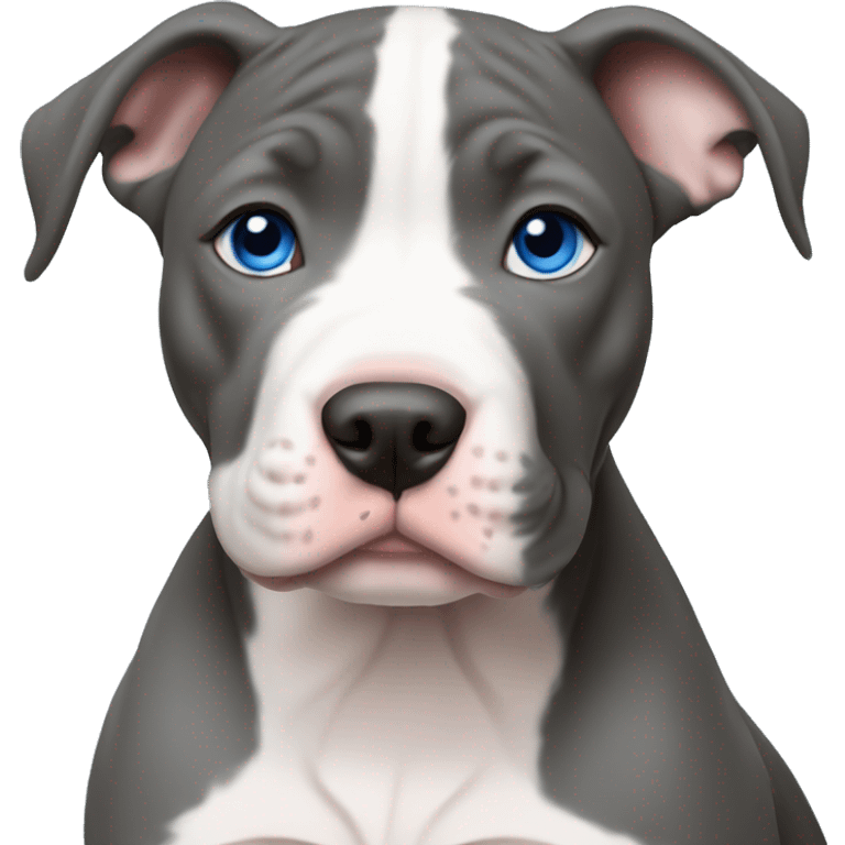 Blue nose pitbull puppy with blue eyes emoji