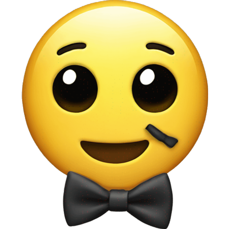 round XD Smiley with bow-tie emoji