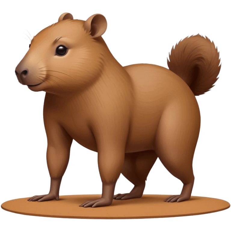 Female capybara doing downward dog yoga pose emoji