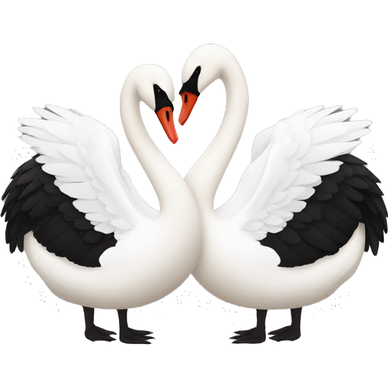 One Black swan and one white swan couple emoji