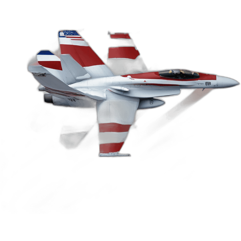 F-18 super hornet red white and blue stripes USA emoji