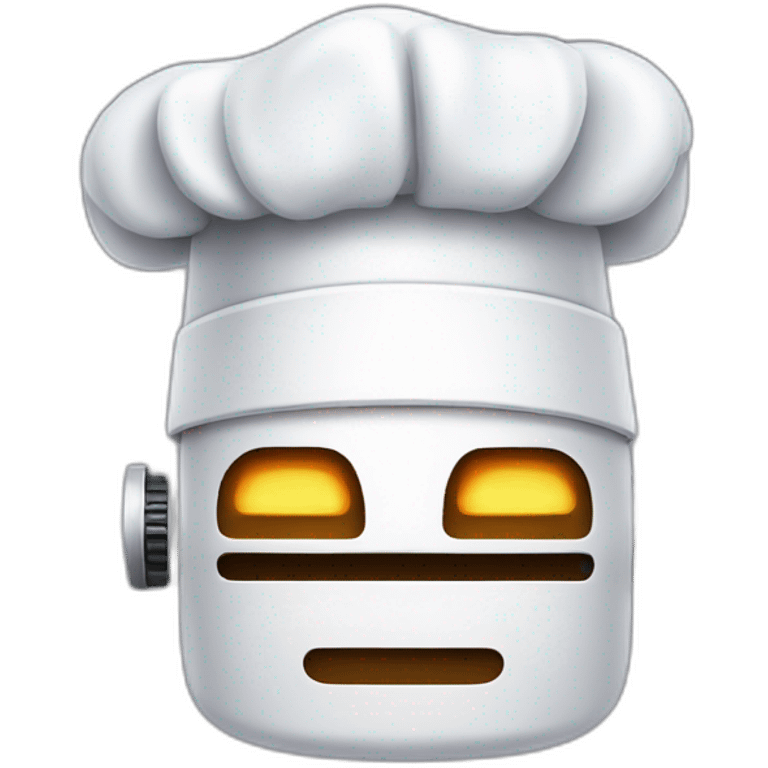 Robot wearing chefs hat in pixel art style. emoji