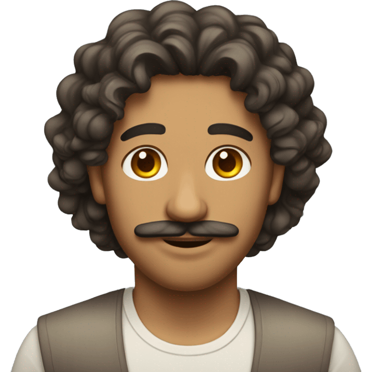 moroccon guy with long curly hair and a mustache  emoji