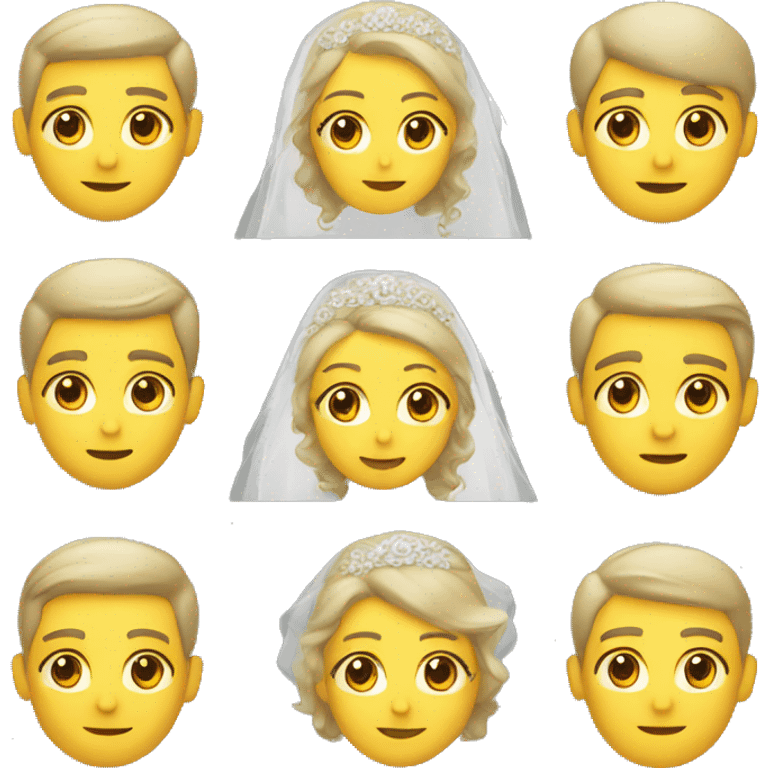 bride groom emoji yellow just heads emoji