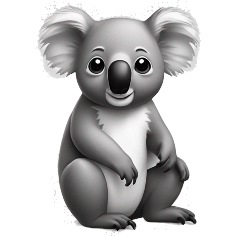 koala, black nd white emoji