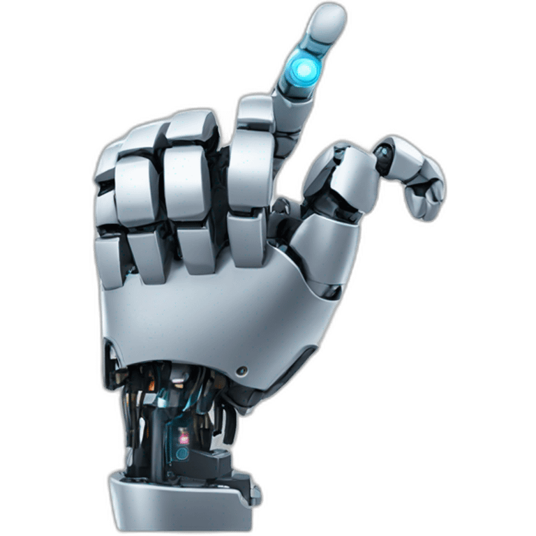 robotic hand pointing a finger emoji