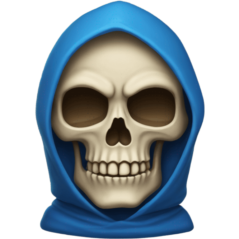 skull wearing blue hood and cloak emoji