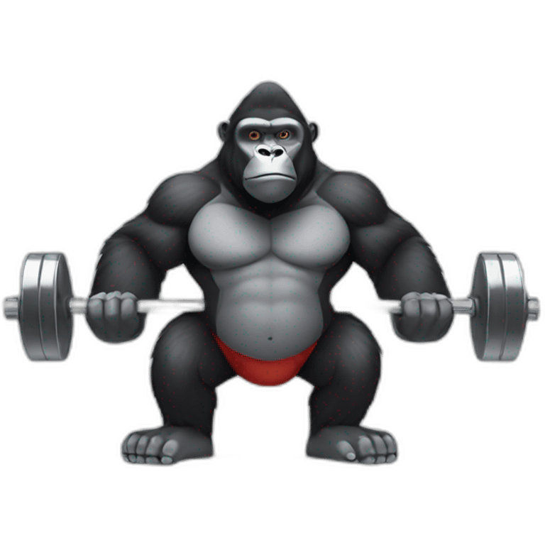 gorilla with dumbbells emoji