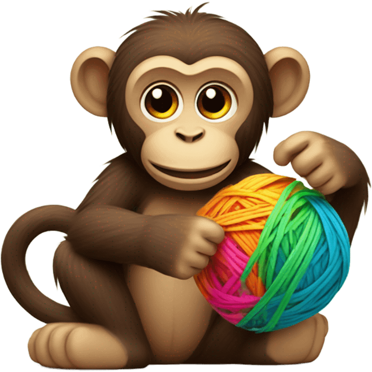 Monkey with yarn ball emoji