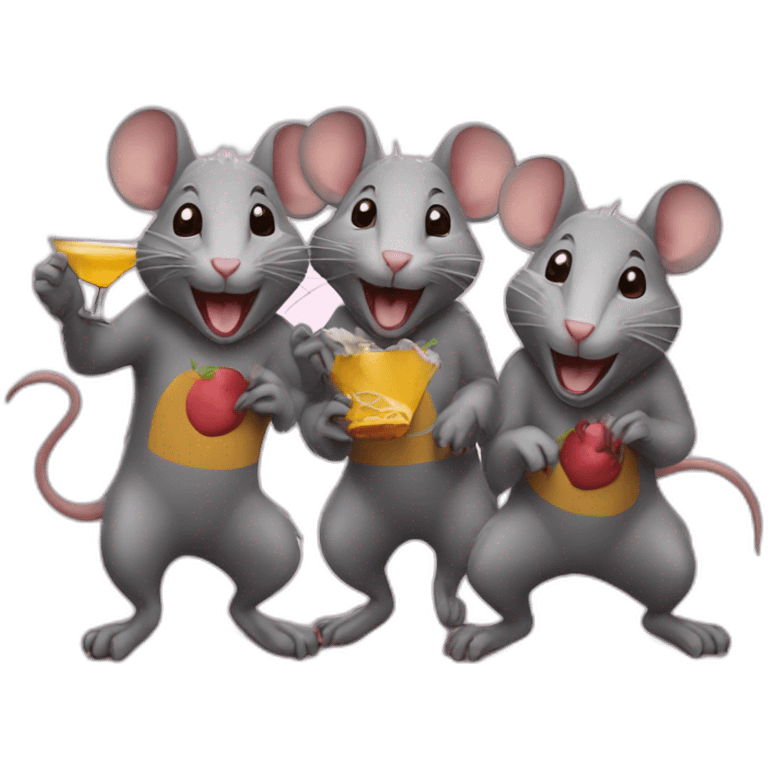 rats partying emoji