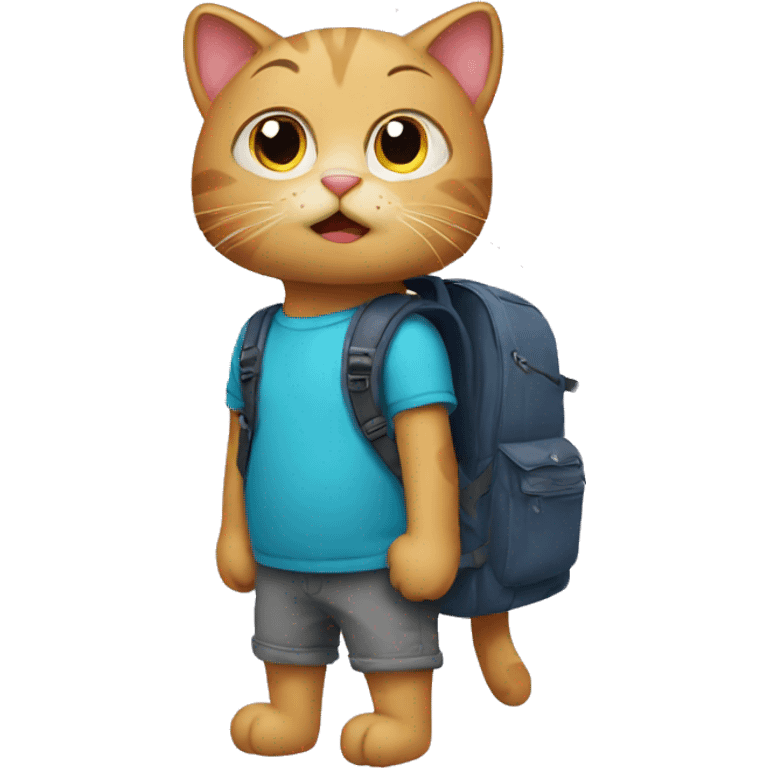 cat wearing a backpack  emoji