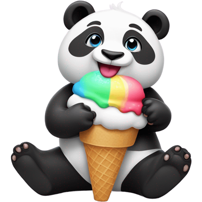 Panda eating ice cream emoji