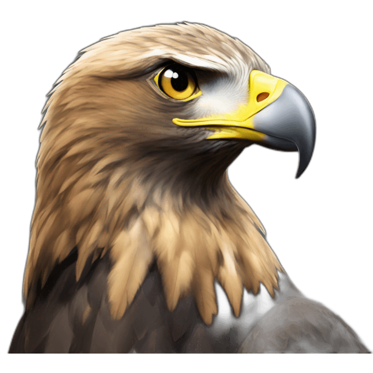 A golden eagle realistic style emoji