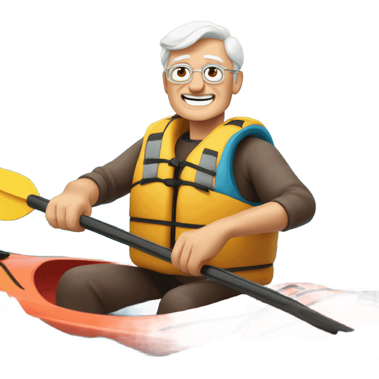 Senior kayaking emoji