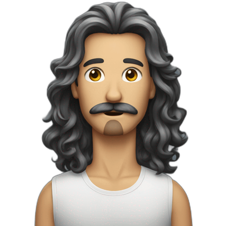 long hair man with mustache emoji