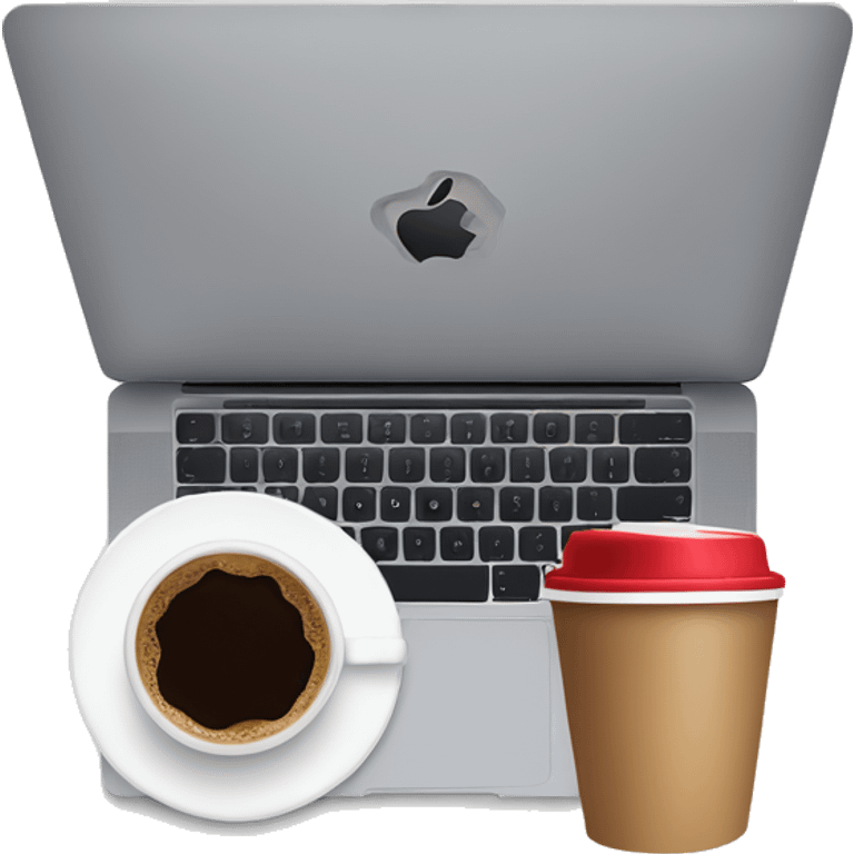 Macbook 💻 and coffee to go emoji