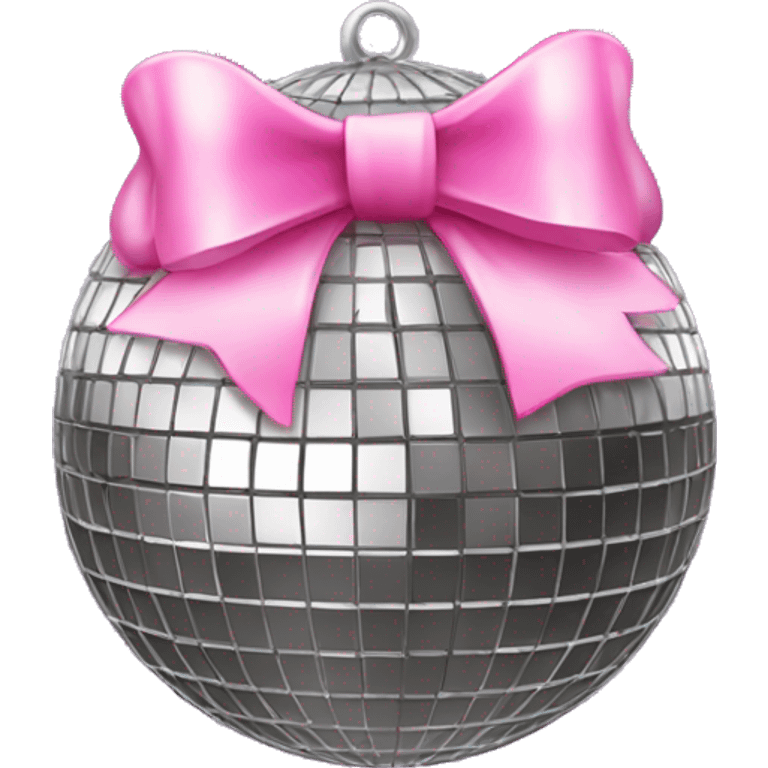 Disco ball with pink bow emoji