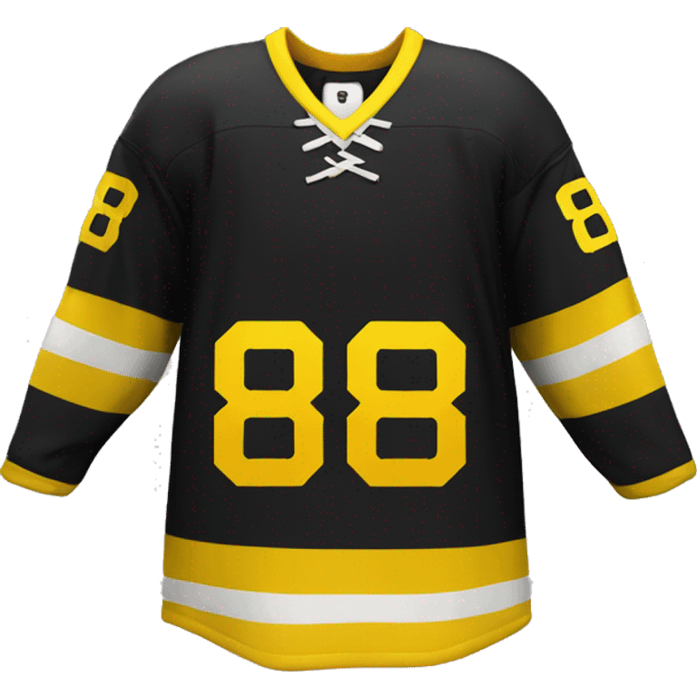 Hockey jersey black and yellow number 88 emoji