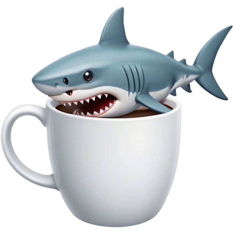 Shark circling in mug emoji