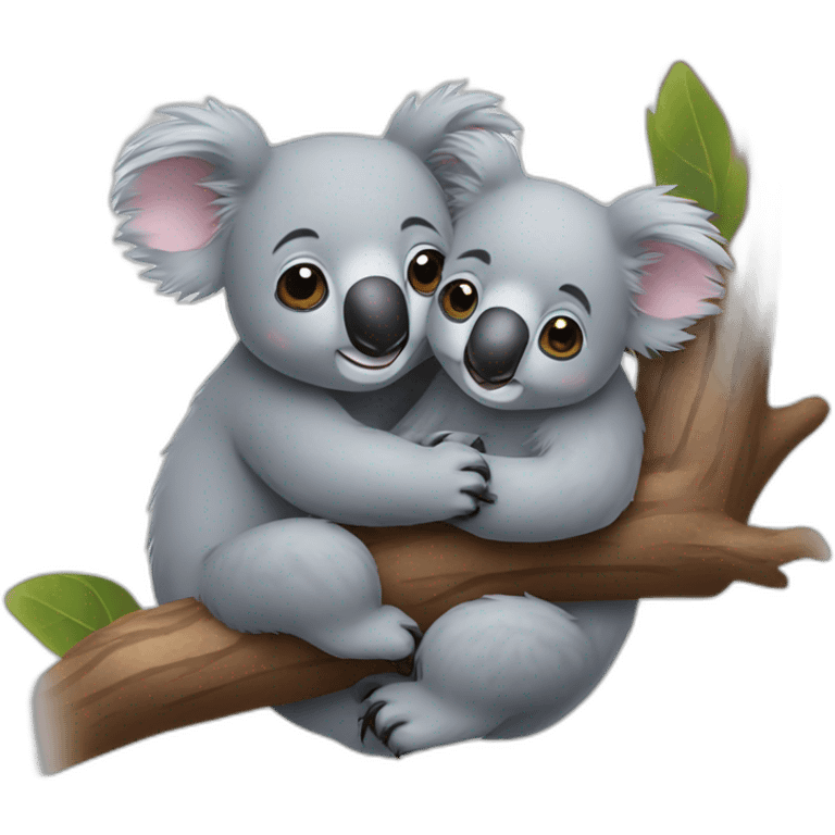 Koala hugging another koala emoji