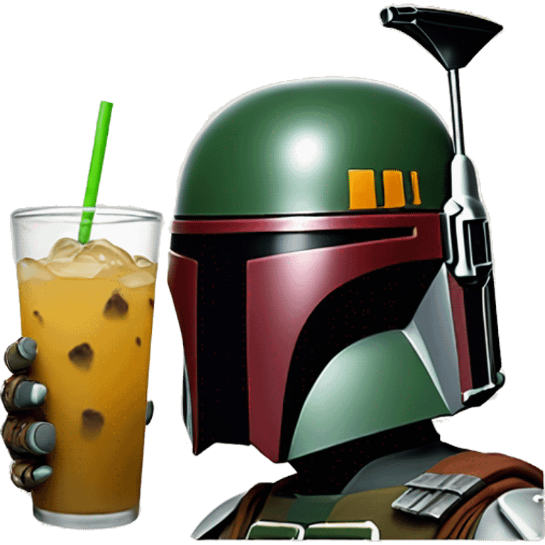 Boba fett as a boba drink emoji