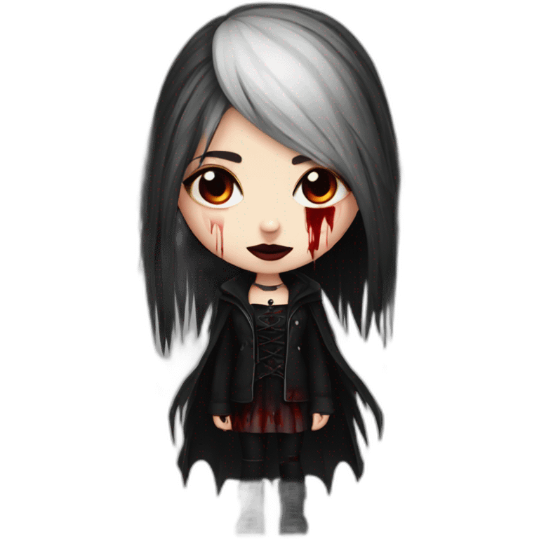 Goth girl with blood emoji