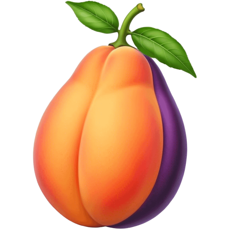 A peach with an eggplant inside emoji