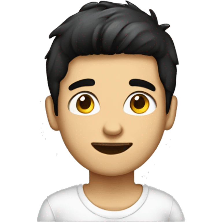 Graphic Designer boy have a black hair with laptop emoji