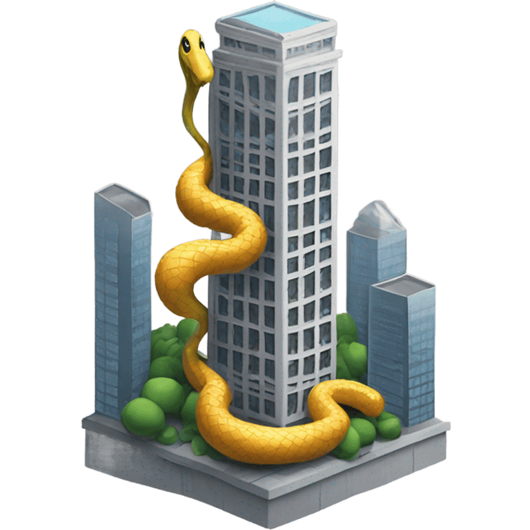 skyscraper with a snake wrapped around emoji