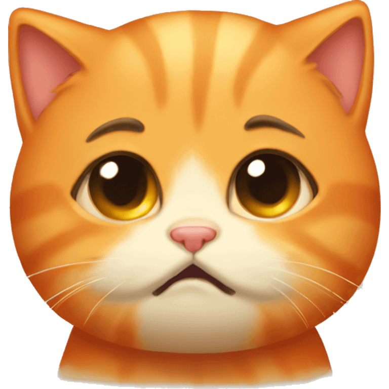 sad crying orange kitten emoji